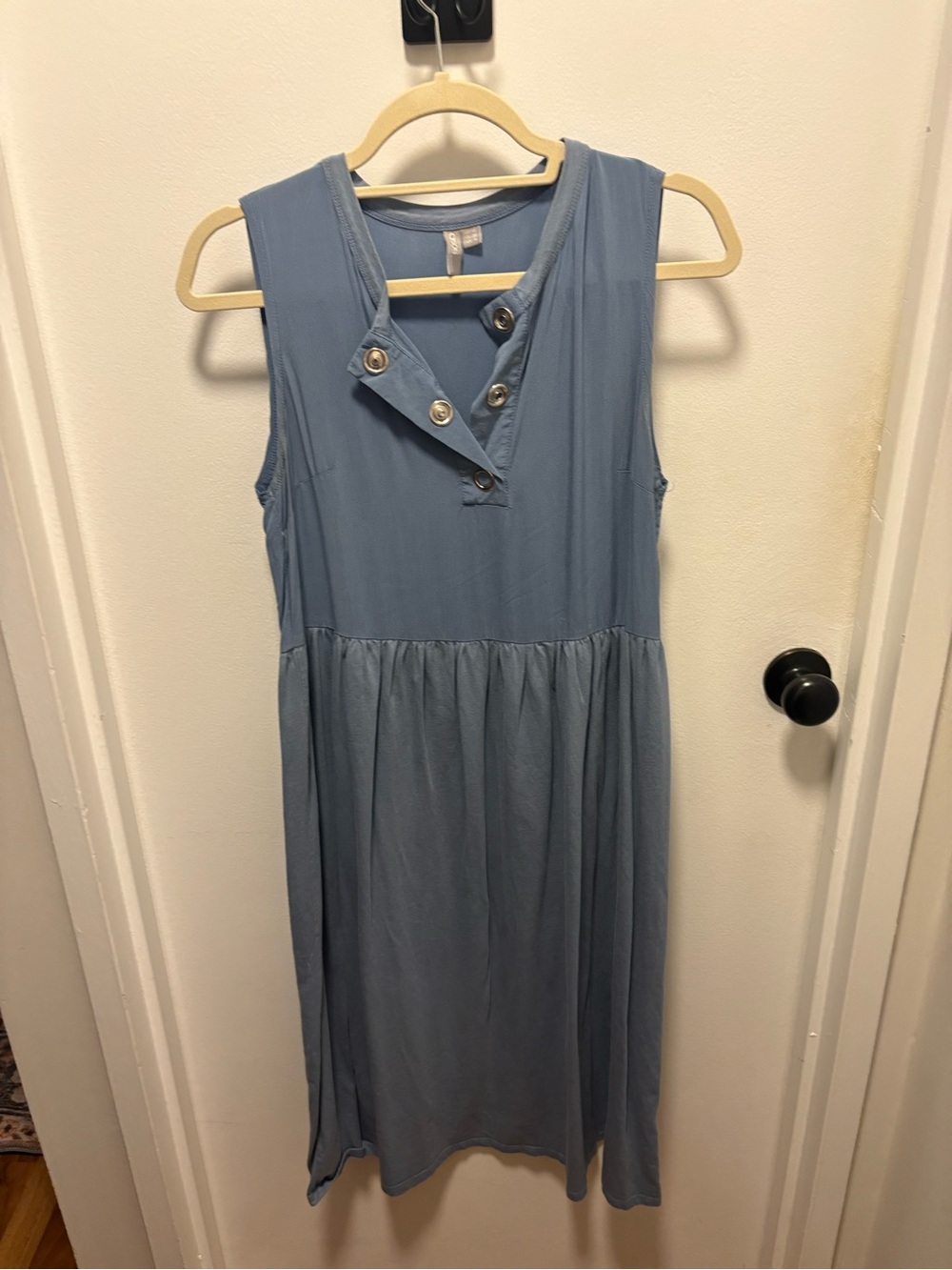 ASOS Light Blue Sleeveless Button-Front Casual Dress